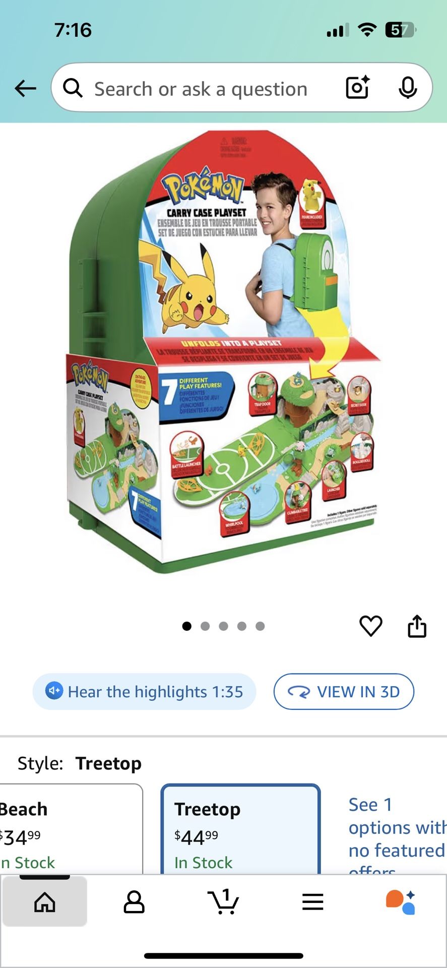 Pokémon Carry Case With Figurines