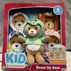 Kid Connection Dress Up Bear- 6 Piece Set Brand New In Box Toy Great Gift