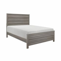 Gray Wood Panel Bed Frame