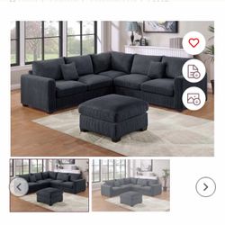 $499 Sectional With Ottoman 