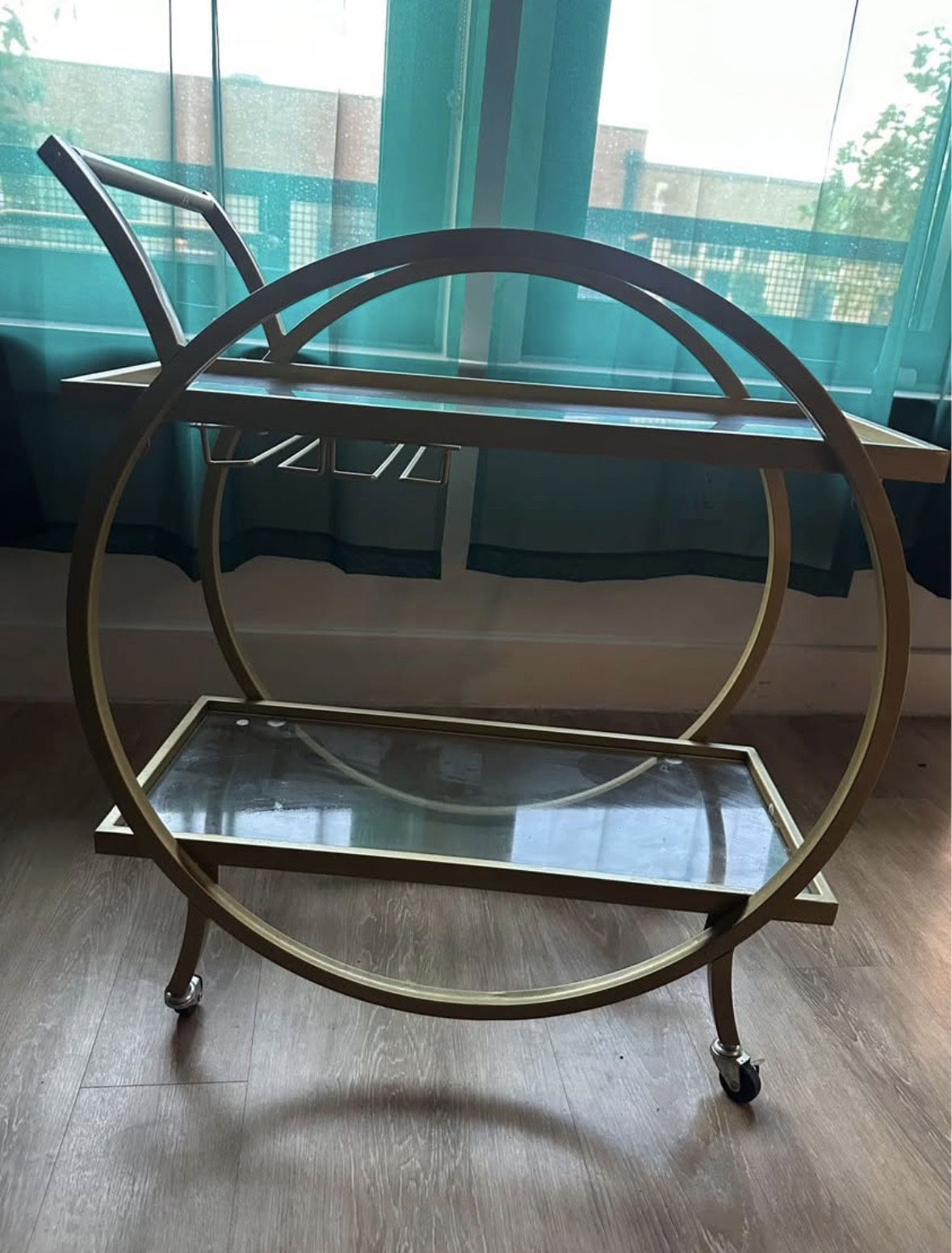 Gold Round Bar Cart
