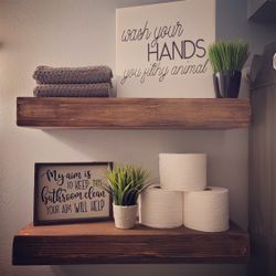 Custom made floating shelf