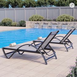 Set of 2 Outdoor Chaise Loungers - HN (We Have 3 Sets Available - Price is Per Set)