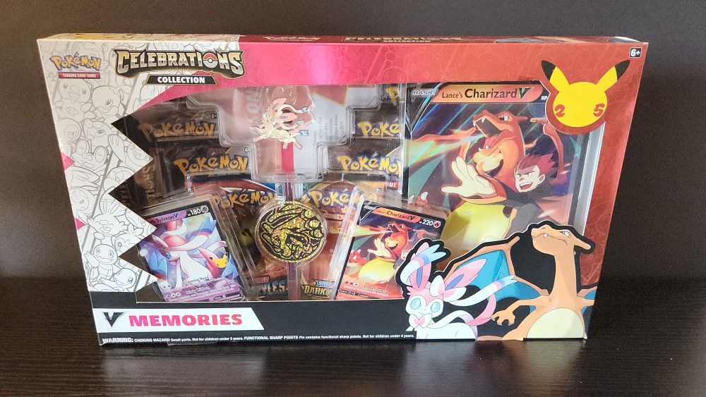 Pokemon 25th Anniversary Celebrations V Memories Lance Charizard Dark Sylveon Collection Box