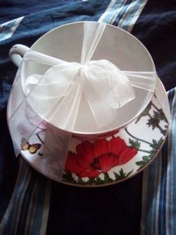 Ceramic Melamine beautiful Butterfly Flower Tea Cup 4$