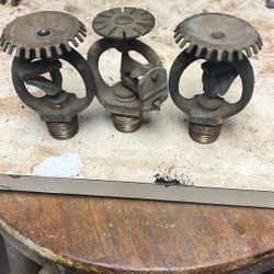 Three Brass Fire Sprinkler Heads