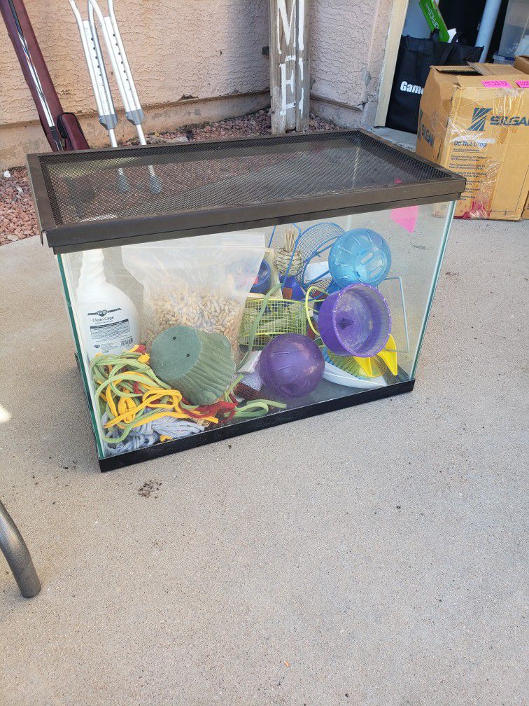 HAMSTER GERBIL RAT MOUSE CAGE TANK WITH EVERYTHING YOU NEED