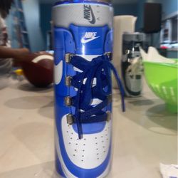 Custom Made Blue Nike Shoe Water Bottle And Can Put Any Juice In There But Water 