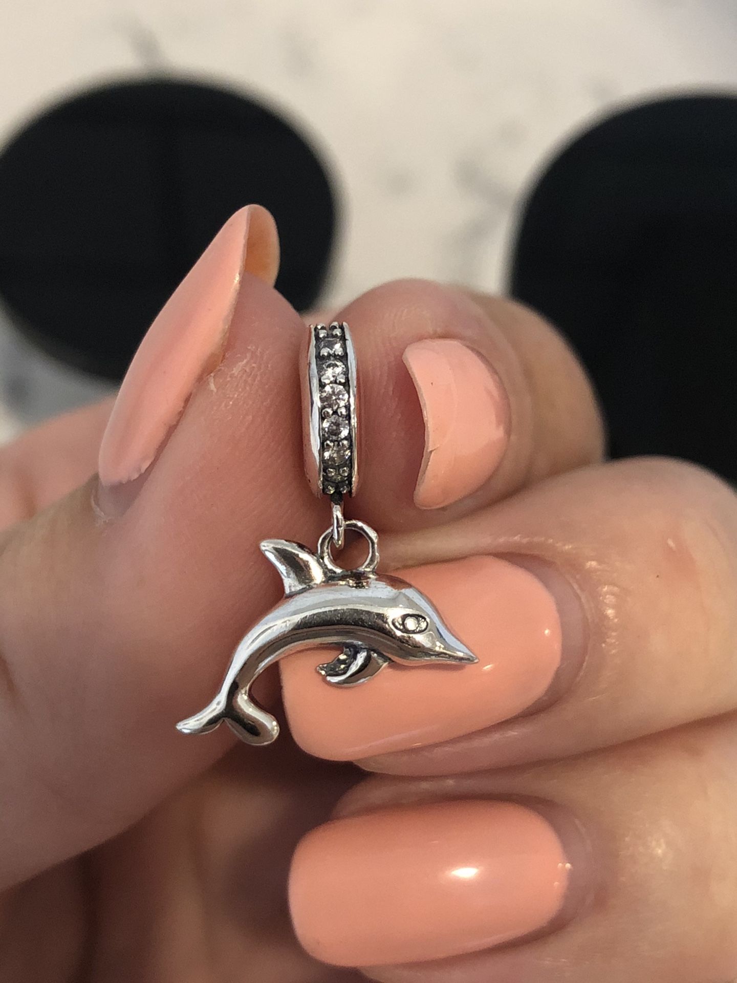 Brand New Sterling Silver 925 Good Vibes Dolphin 🐬 Charm