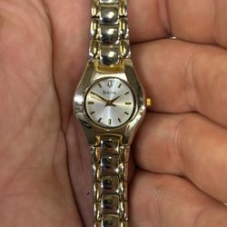 Bulova Silver Dial 2-Tone Women’s Watch! New Battery! 