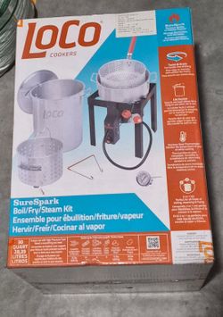 LOCO Cookers 30-Qt SureSpark Boil Fry Steam Kit – Turkey Fryer / Seafood Boiler