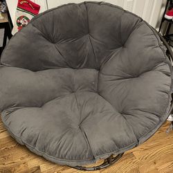 MeetLeisure 46'' Large Size Papasan Chair with Cushion and Frame  Overstuffed Thickened Papasan Lounge Chair with Cushion and Frame, Lazy  Chair, Circle