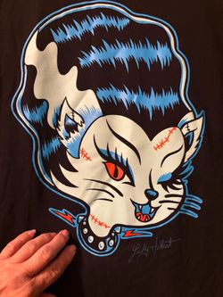 Cartel Ink Lucky Hellcat Shirt. New Franken Kitten Shirt. Men’s Small. Women’s Medium. New