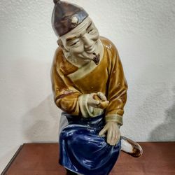 Chinese Ceramic Mud Man Figurine: Qing Man Teacher or Administrative Official

