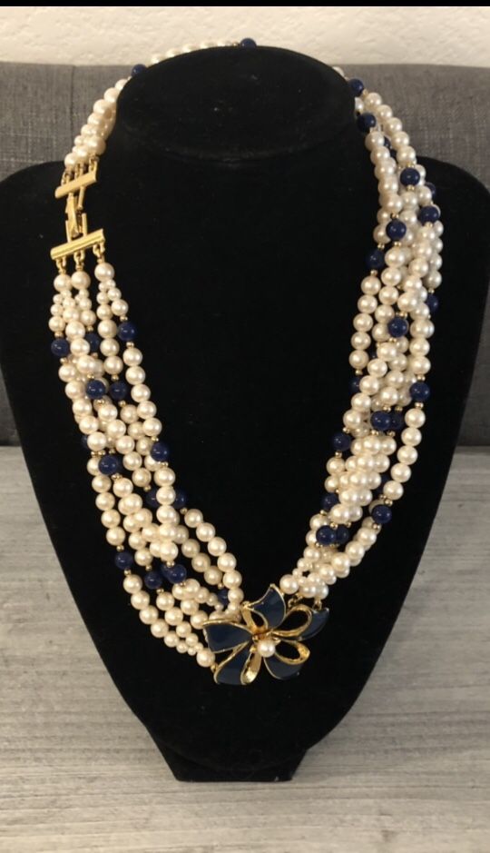 Multi-Strand Faux Pearl Necklace