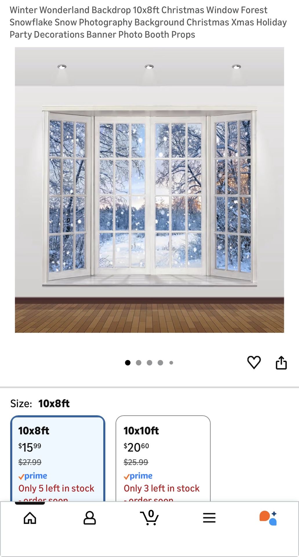 Winter backdrop 10ftx8ft photography prop