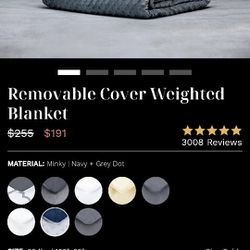 30lb Luxome Weighted Blanket with Removable Cover