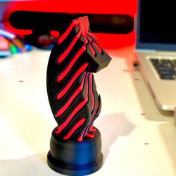 Impossible Chess Knight 3D Printed Plastic Spiral Twisting Passthrough Fidget Toy