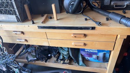 60x 20 wood work bench 6 drawers
