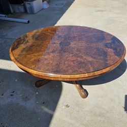 Burlewood Glass Top Coffee Table