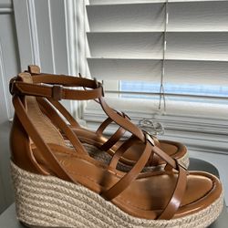 Franco Sarto Pana Womens Ankle Strap Open Toe Wedge Sandals size 7 
