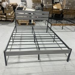 (Minor damage) New Queen Bed Frame with Headboard and Footboard, Metal Platform Bed Frame with Under Bed Storage, All-Metal Support System, No Box Spr