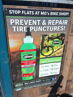 Free bottle of Slime When you buy your electric bike Tires at regular price one per person. 1400 Niles St Bakersfield Ca MG'S BIKE SHOP