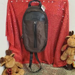 Coach Varick NYL Sling Brown Messenger Bag. New.
