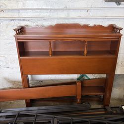 Wood twin bookcase headboard and foot board
