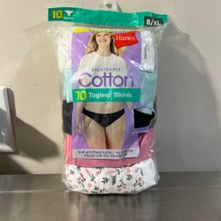 Hanes 10 Bikinis Size 8/ LX For A Woman