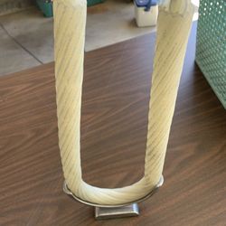 U-SHAPED CANDLE & PEWTER CRADLE HOLDER