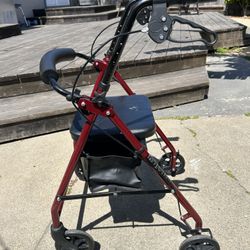 Lightweight 4-Wheel Rollator Walker with Seat & Storage