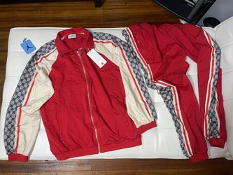 Brand New Gucci Red Monogram Track Suit