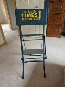Vintage Seattle Times Newspaper Stand Rack 10¢ Daily 20¢ Sunday Retro Display