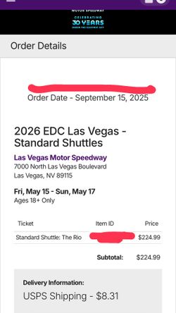 SELLING 2 SHUTTLE PASSES (THE RIO)