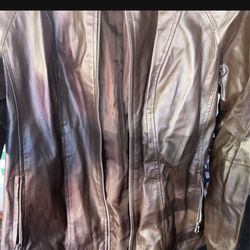 Woman's brown leather jacket