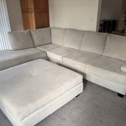 Large couch (light beige/gray) - super comfy!