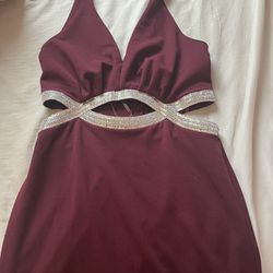 Burgundy Fitted Dress