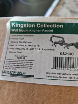 Kingston Brass Wall Home Kitchen Faucet Chrome Plated