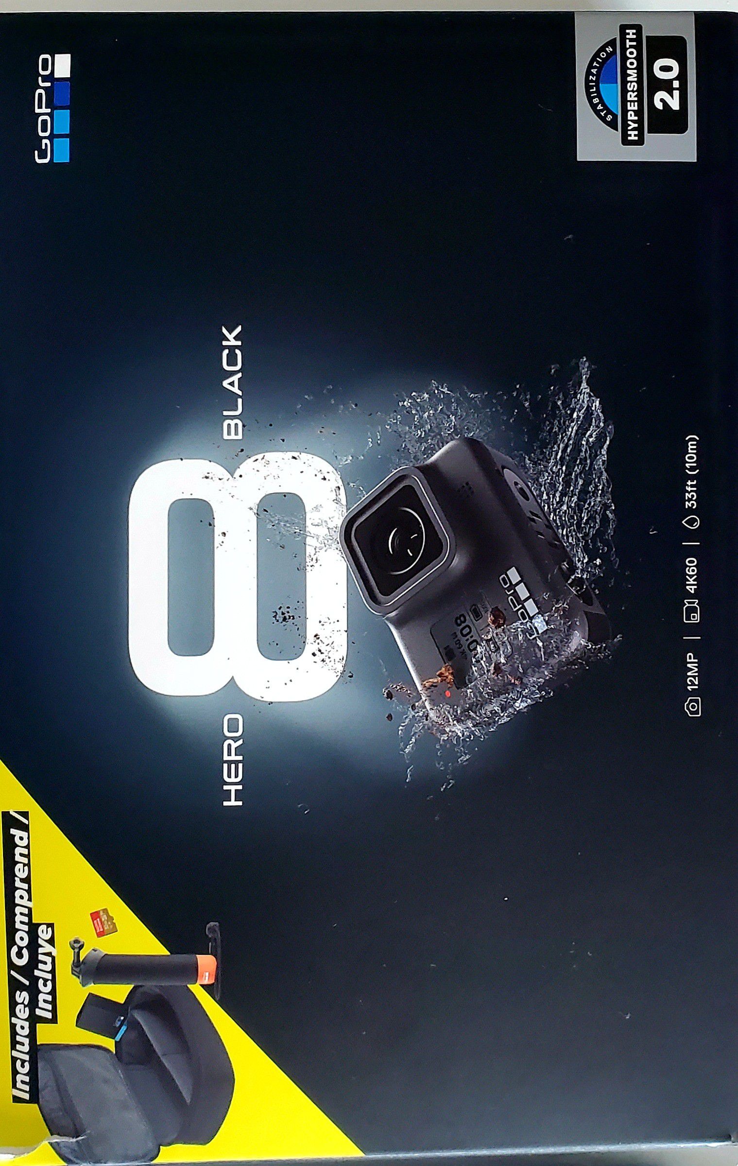 Gopro 8 black great camera open box.