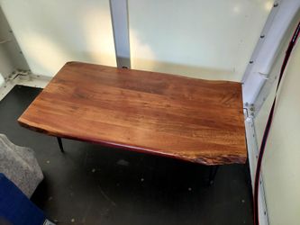 Solid wood coffee table iron legs
