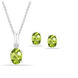 Shine in Green –Elegant Peridot Jewelry Set (925 Silver)