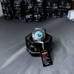 Casio G-Shock GA-2100 Skeleton with Teal/Aqua Dial - New