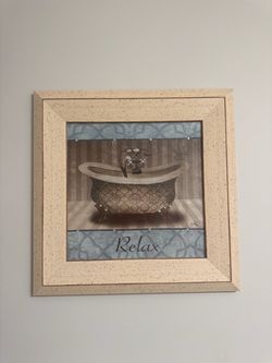 Framed Bathroom Wall Art – Relax