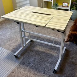 Adjustable Height Drafting Table / Art Desk with Wheels