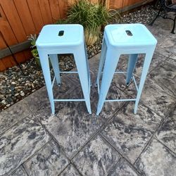 industrial-style metal bar stools 