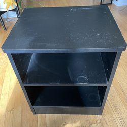 Black IKEA Nightstand With Shelves