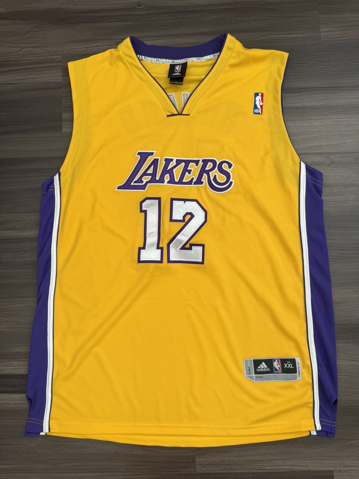 Adidas Los Angeles Lakers Dwight Howard #12 Swingman Length +2 Jersey Men's 2XL