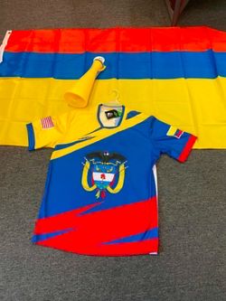 Paquete Colombiano de playera, bandera y trompeta