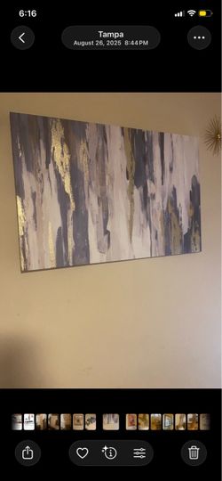 Blue and gold wall decor